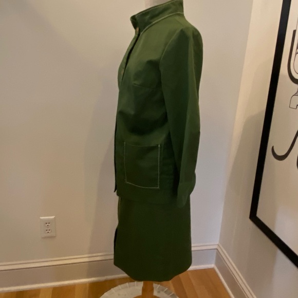 Minnesota Woolen Vintage Green Jacket & Skirt 2 Piece Set / Gold Snap Closures - Picture 3 of 16